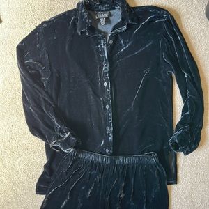 Eileen Fisher. Like new. Velour shirt & matching pants.